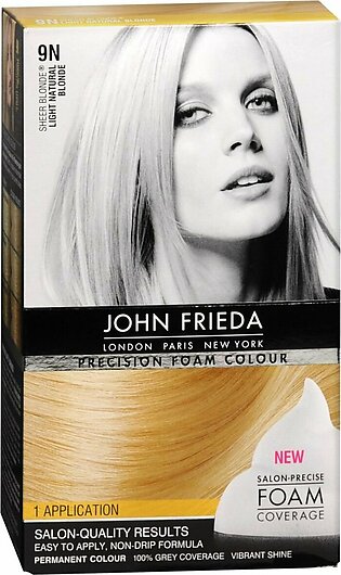 John Frieda Precision Foam Colour Permanent Hair Colour Kit Sheer Blonde (Light Natural Blonde) – 1 EA