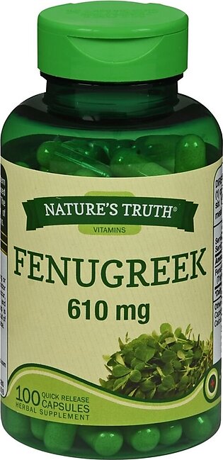 Nature’s Truth Fenugreek 610 mg Herbal Supplement Capsules – 100 CP