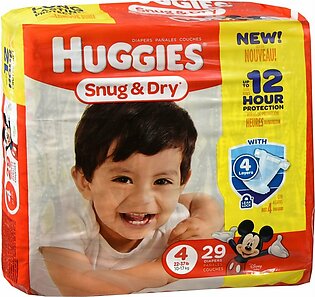 HUGGIES Snug & Dry Diapers Size 4 – 29 EA