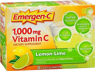 Emergen-C Vitamin C Drink Mix Packets Lemon Lime – 30 EA