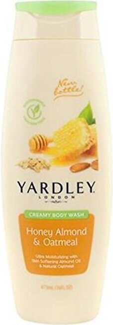 Yardley Creamy Body Wash Honey Almond & Oatmeal, 16 Ounce