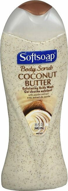 Softsoap Body Scrub Exfoliating Body Wash Coconut Butter – 15 OZ