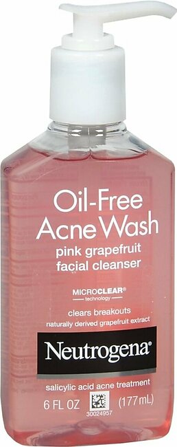 Neutrogena Oil-Free Acne Wash Pink Grapefruit Facial Cleanser – 6 OZ