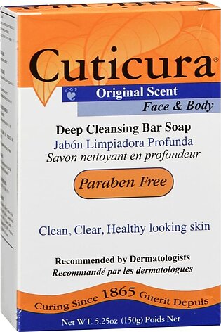 Cuticura Face & Body Deep Cleansing Bar Soap Original Scent – 5.25 OZ