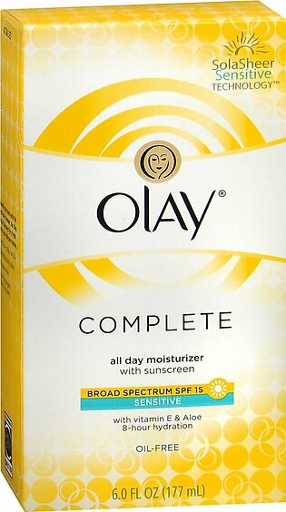 OLAY Complete All Day Moisturizer With Sunscreen Broad Spectrum SPF 15 Sensitive – 6 OZ