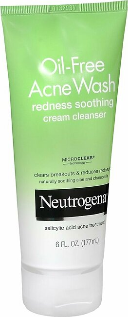 Neutrogena  Oil-Free Acne Wash Redness Soothing Cream Cleanser – 6 OZ