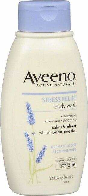 AVEENO Active Naturals Stress Relief Body Wash Lavender, Chamomile and Ylang-Ylang Scent – 12 OZ