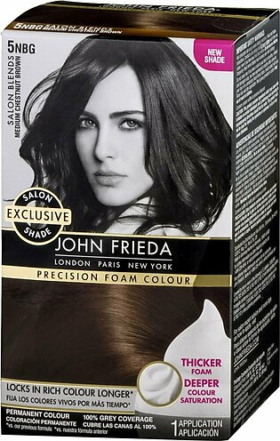 John Frieda  Precision Foam Permanent Hair Colour Kit Salon Blends Medium Chestnut Brown 5NBG – 1 EA