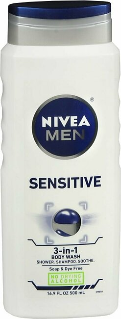 NIVEA Men Sensitive 3-in-1 Body Wash – 16.9 OZ