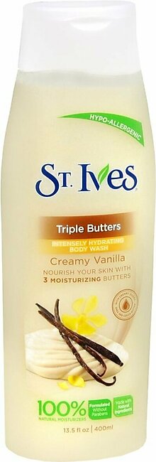 St. Ives Triple Butters Intensely Hydrating Body Wash Creamy Vanilla – 13.5 OZ
