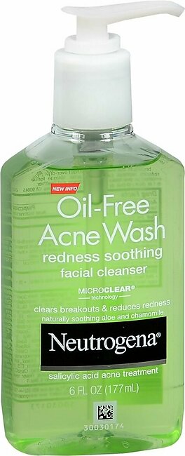 Neutrogena Oil-Free Acne Wash Redness Soothing Facial Cleanser – 6 OZ