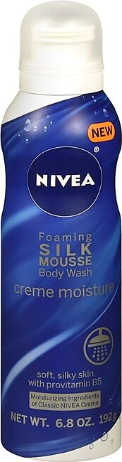 Nivea Foaming Silk Mousse Body Wash Creme Moisture – 6.8 OZ