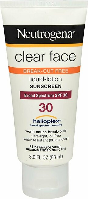 Neutrogena Clear Face Break-Out Free Liquid-Lotion Sunscreen SPF 30 – 3 OZ