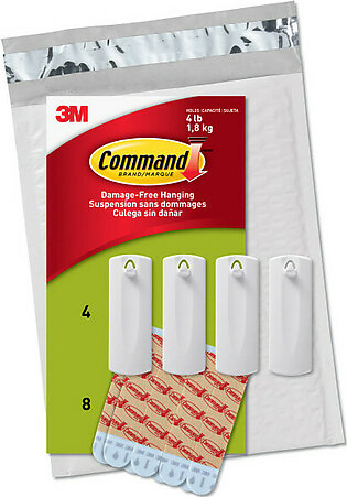 Command Sawtooth Picture Hanger Value Pack, 4 Hangers and 8 Strips, PH040-4NA