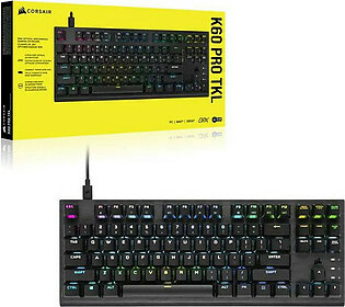 CORSAIR K60 PRO TKL RGB Optical-Mechanical Gaming Keyboard, Backlit RGB LED, CORSAIR OPX, Black, (LS)