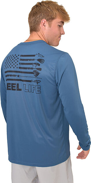 Reel Life Men's Long Sleeve Wave Flag UV Tee