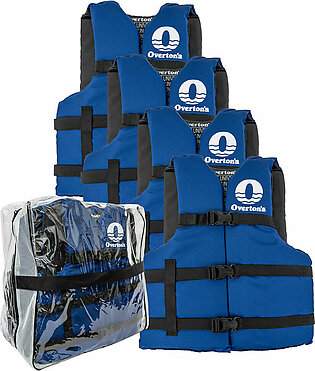 Universal Adult Life Jackets 4-Pack, Blue