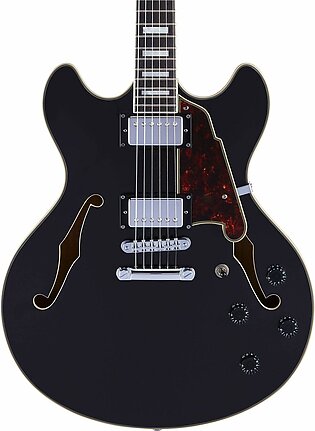 D'Angelico Premier DC Semi-Hollow Electric Guitar - Black Flake