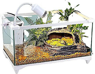 Reptile Terrarium Glass Turtle Tank with Terrace, Pump and P..