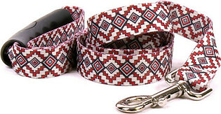 Yellow Dog Design Aztec Red Ez-Grip Dog Leash with Comfort H..
