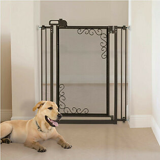 Richell - Tall One-Touch Metal Mesh Pet Gate (94943) Antique..