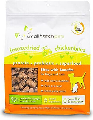 Smallbatch Pets Freeze-Dried Chicken Bites for Dogs & Cats, ..