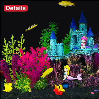 GreenJoy Aquarium Fish Tank Decorations Theme Set Plastic Pl..