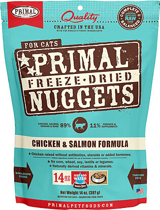 Primal Freeze Dried Cat Food Nuggets Chicken & Salmon, Compl..