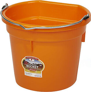 Plastic Animal Feed Bucket (Orange) - Little Giant - Flat Ba..