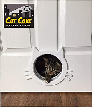 The Cat Cave Interior cat Door (White)