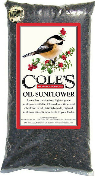 Cole's OS08 Black Oil Sunflower Bird Seed, 8-Pound