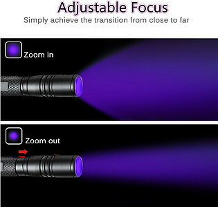 UV Flashlight Rechargeable, 395nm Ultraviolet Flashlight, Zo..