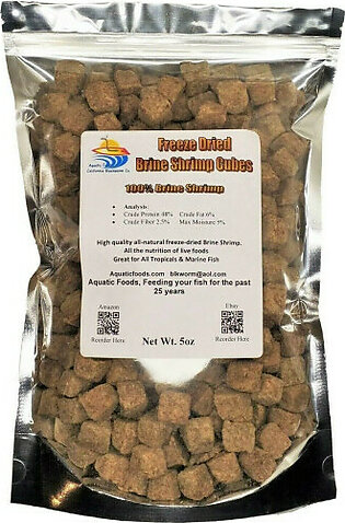 Aquatic Foods Inc. 5oz. Freeze Dried Brine Shrimp Cubes, 100..