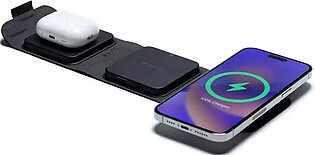 mophie snap+ multi-device travel charger - universal wireless charger for AirPods, Apple Watch, iPhones, & Qi-enabled devices - wireless charging hub