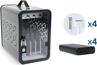 ADAPT4 USB-C CHARGING STATION WITH ACTIVE CHARGE UPGRADE AND APPLE MACBOOK CONNE