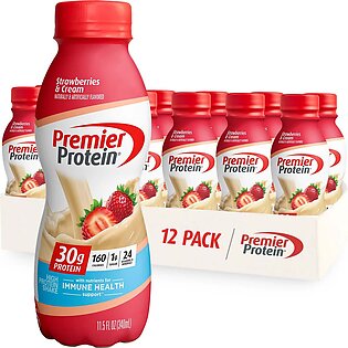 Premier Protein Shake, Strawberries and Cream, 30g Protein, 11.5 fl oz, 12 Ct