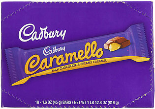 Cadbury Caramello Milk Chocolate and Creamy Caramel, 1.6 oz, 18-count