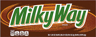 Milky Way Chocolate Candy, Caramel, Full Size, 1.84 oz, 36-count