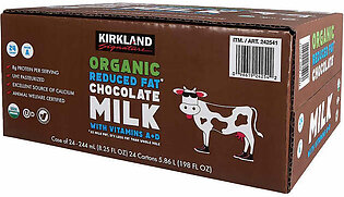 Kirkland Signature Organic Reduced Fat Chocolate Milk, 8.25 fl oz, 24-count