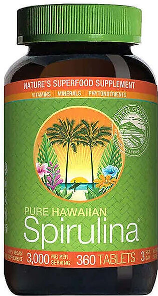 Pure Hawaiian Spirulina 3000 mg., 360 Tablets