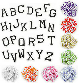 Muka 104 Pcs Alphabet Letter Patches Iron-on and Sew-on Appliques for Hat / Shirt / Bag /...