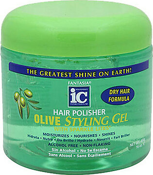 IC Fantasia Hair Polisher Olive Styling Gel with Sparkle Lites 16 oz