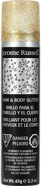 Jerome Russell Glitter Spray For Hair & Body Gold Color
