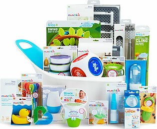 Munchkin Very Important Baby Gift Basket, Great for Baby Showers, Includes 20 Baby Products, Neutral