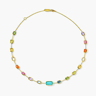 Ippolita Rock Candy Short Summer Rainbow Chain Necklace In 18K Yellow Gold