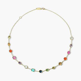 Ippolita Rock Candy Short Summer Rainbow Confetti Necklace In 18K Yellow Gold