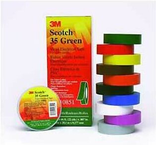 Scotch Vinyl Electrical Tape 35, Green, 66FT
