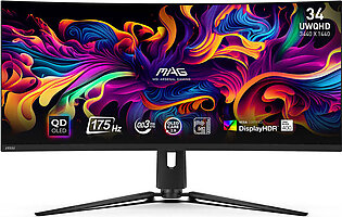 MSI MAG 341CQP 34" OD-OLED Curved Widescreen Gaming OLED Monitor - 21:9 - Black