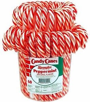 Candy Canes Peppermint Red White Bucket (60)