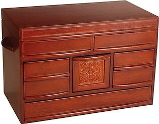 Mele and Co Empress Wooden Jewelry Box in Walnut Finish